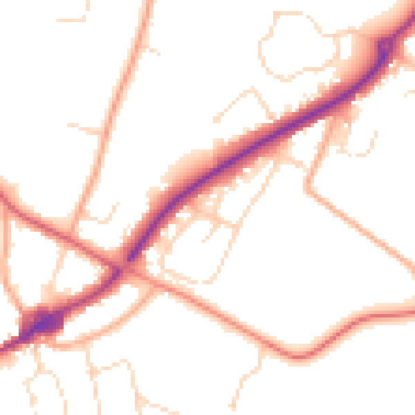 Daytime road noise heatmap for NR12 8DL
