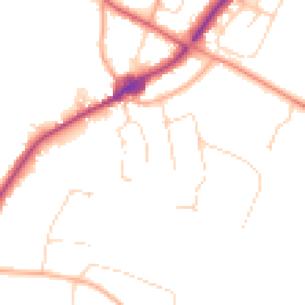 Daytime road noise heatmap for NR12 8FH