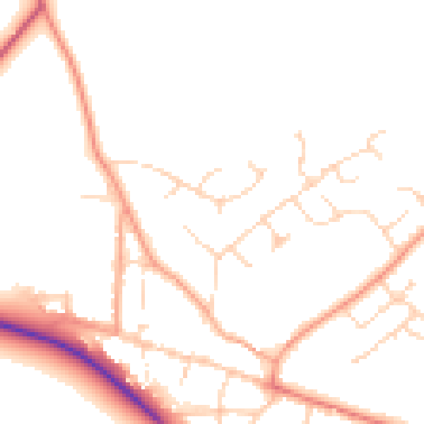 Daytime road noise heatmap for NR12 9AY