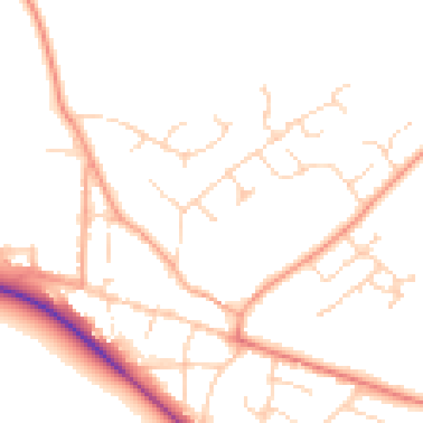 Daytime road noise heatmap for NR12 9DX