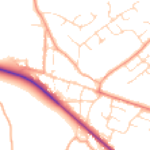 Daytime road noise heatmap for NR12 9FF