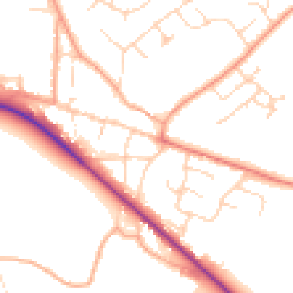 Daytime road noise heatmap for NR12 9GZ