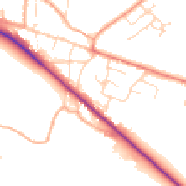 Daytime road noise heatmap for NR12 9SZ