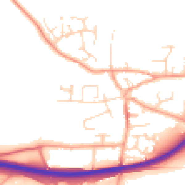 Daytime road noise heatmap for NR13 3BL