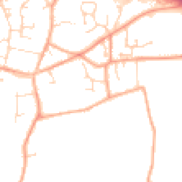Daytime road noise heatmap for NR13 4LS
