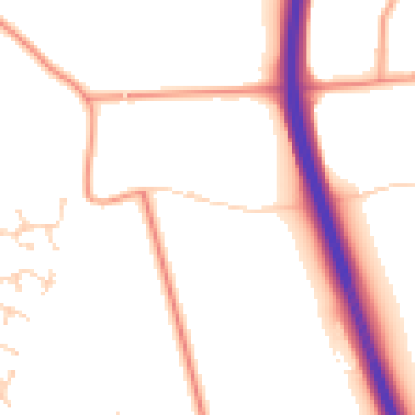 Daytime road noise heatmap for NR13 5AY