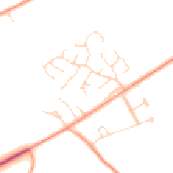 Daytime road noise heatmap for NR13 5BW