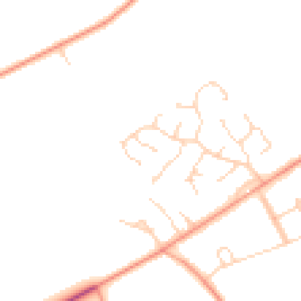 Daytime road noise heatmap for NR13 5DZ