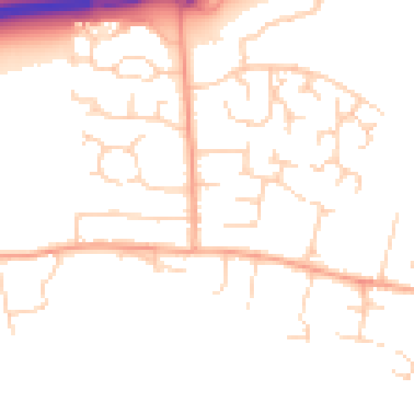 Daytime road noise heatmap for NR13 5QY
