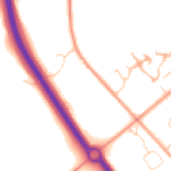 Daytime road noise heatmap for NR13 6GG
