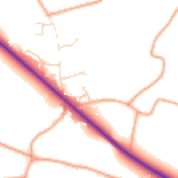 Daytime road noise heatmap for NR14 6BB