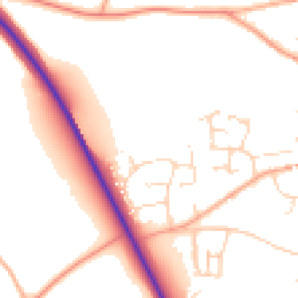 Daytime road noise heatmap for NR14 6GF