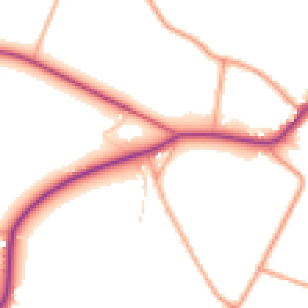 Daytime road noise heatmap for NR14 6PF
