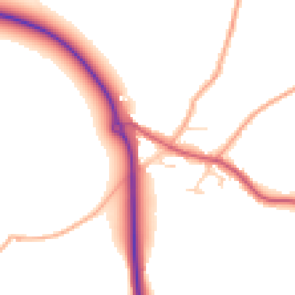 Daytime road noise heatmap for NR14 6TJ