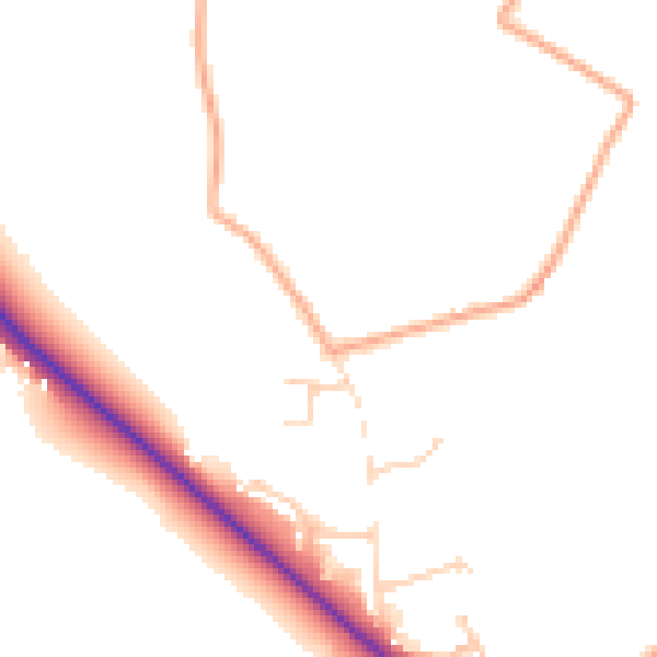 Daytime road noise heatmap for NR14 7BN