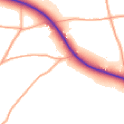 Daytime road noise heatmap for NR14 7PN