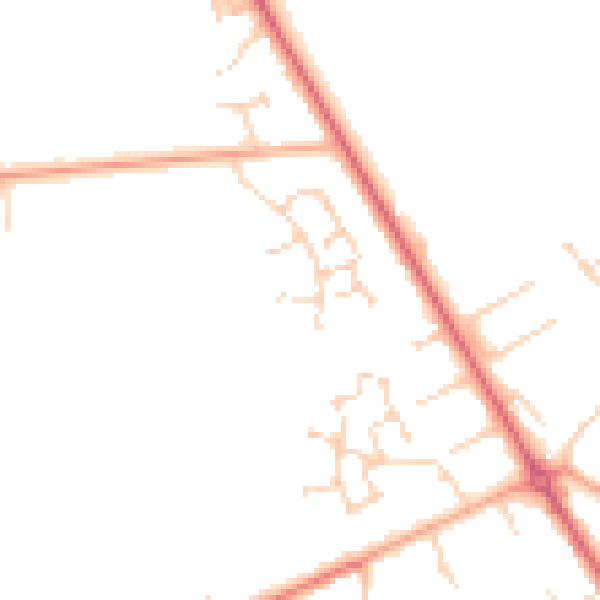 Daytime road noise heatmap for NR14 7TW