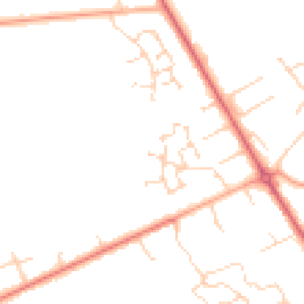 Daytime road noise heatmap for NR14 7WW