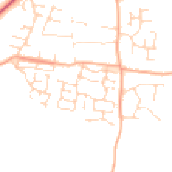 Daytime road noise heatmap for NR14 8GG