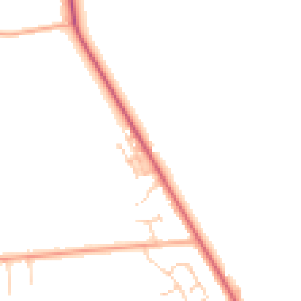 Daytime road noise heatmap for NR14 8SA