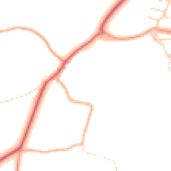 Daytime road noise heatmap for NR14 8YE