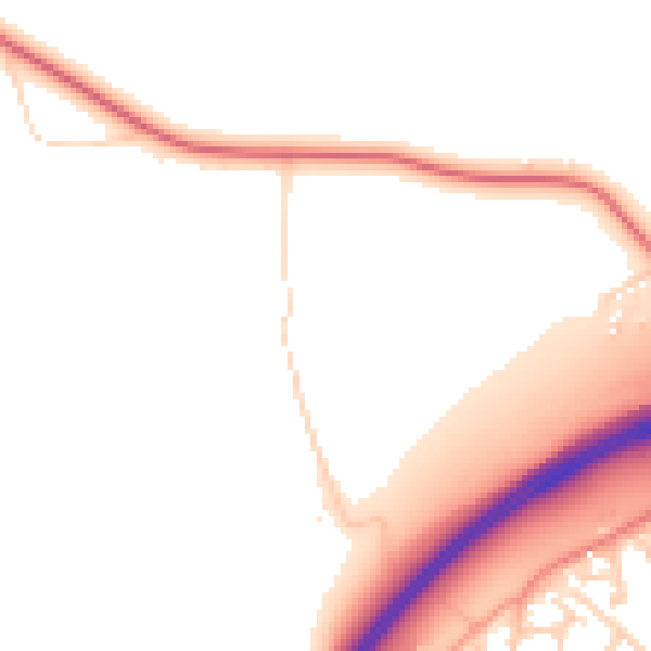 Daytime road noise heatmap for NR17 1AD