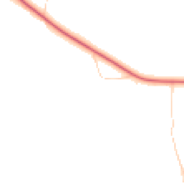 Daytime road noise heatmap for NR17 1AE