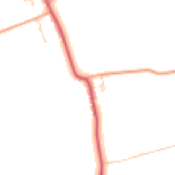 Daytime road noise heatmap for NR17 1NQ