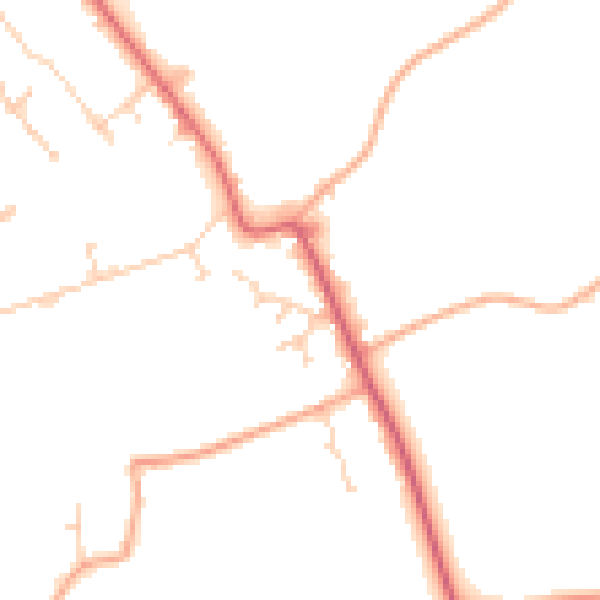 Daytime road noise heatmap for NR17 1QZ