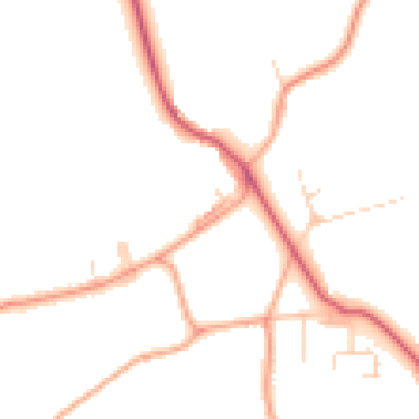 Daytime road noise heatmap for NR17 1RB