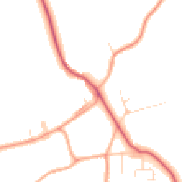 Daytime road noise heatmap for NR17 1RD