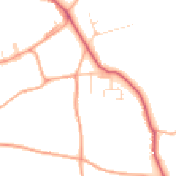 Daytime road noise heatmap for NR17 1SA