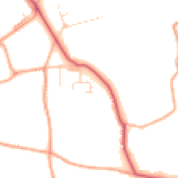 Daytime road noise heatmap for NR17 1SE