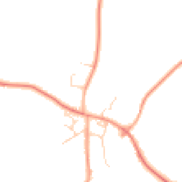 Daytime road noise heatmap for NR17 1SY