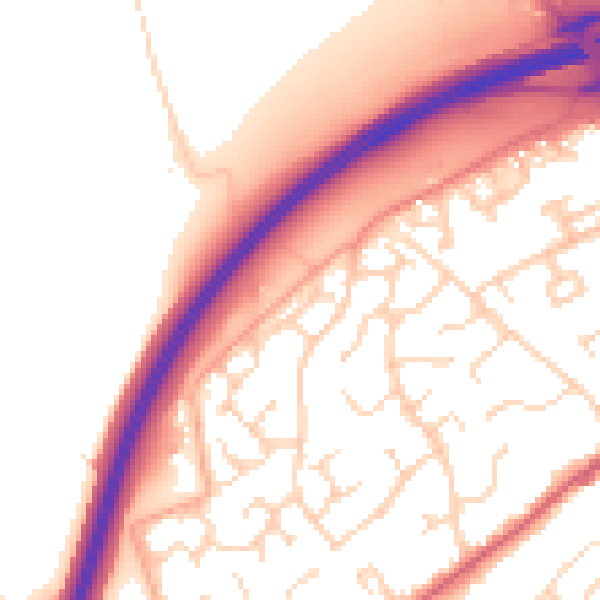 Daytime road noise heatmap for NR17 1TA