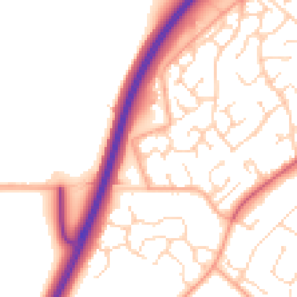 Daytime road noise heatmap for NR17 1XT