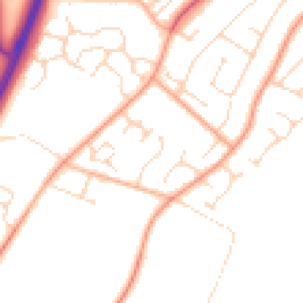 Daytime road noise heatmap for NR17 1YD