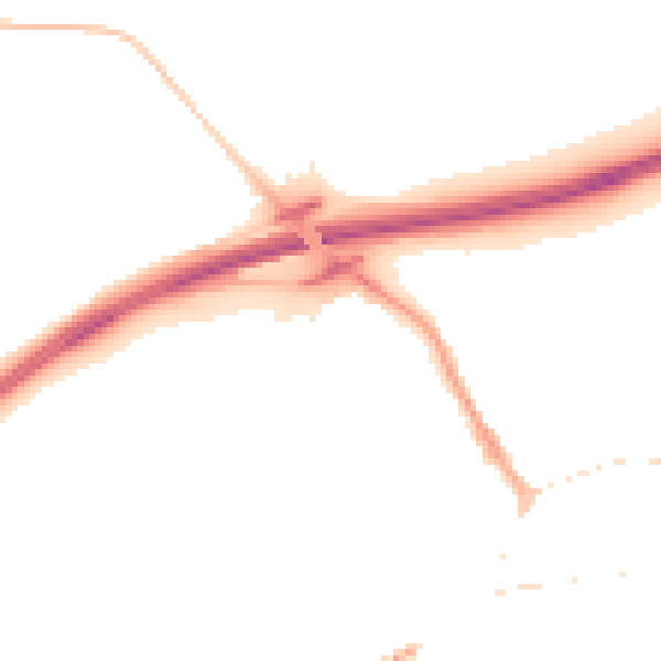 Night-time road noise heatmap for NR17 1YP