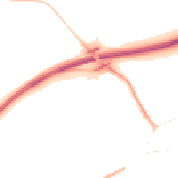 Night-time road noise heatmap for NR17 1YW