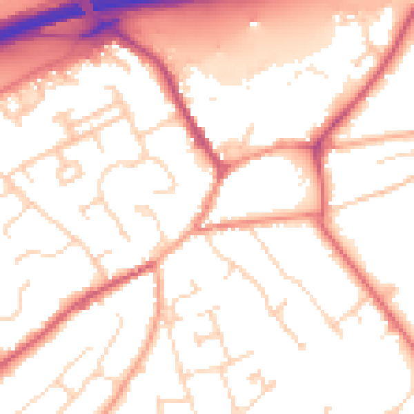 Daytime road noise heatmap for NR17 2AB