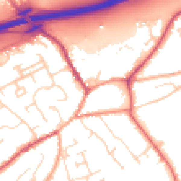 Daytime road noise heatmap for NR17 2AE