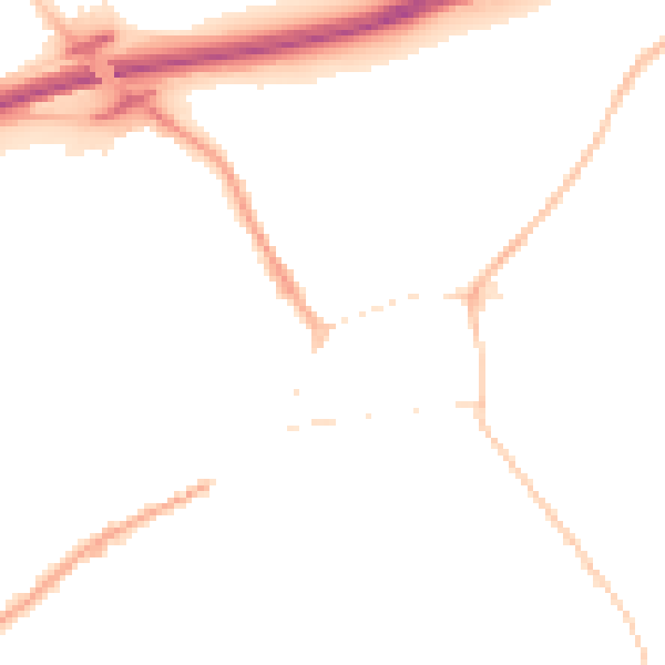 Night-time road noise heatmap for NR17 2AE