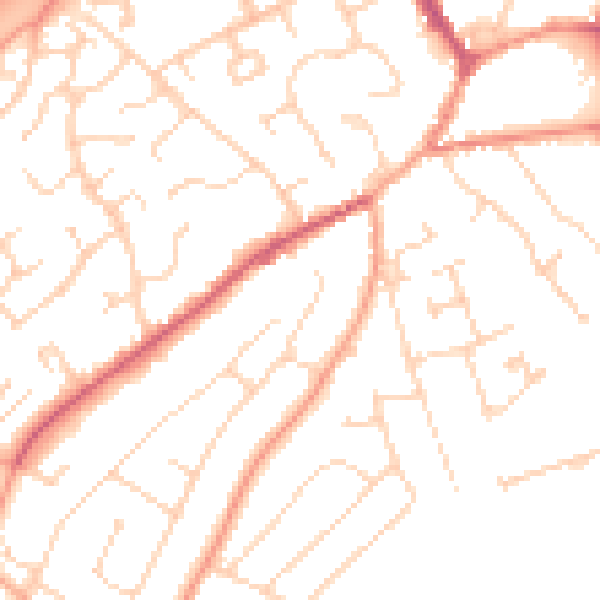 Daytime road noise heatmap for NR17 2ET