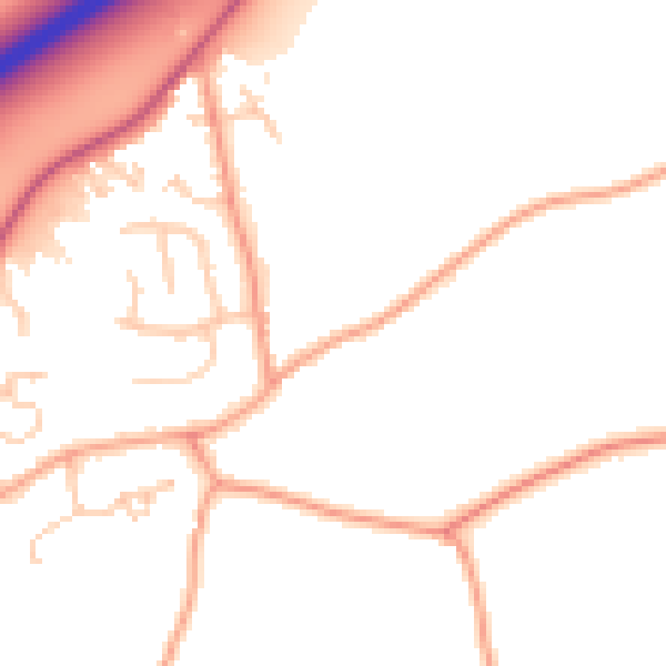 Daytime road noise heatmap for NR17 2NY