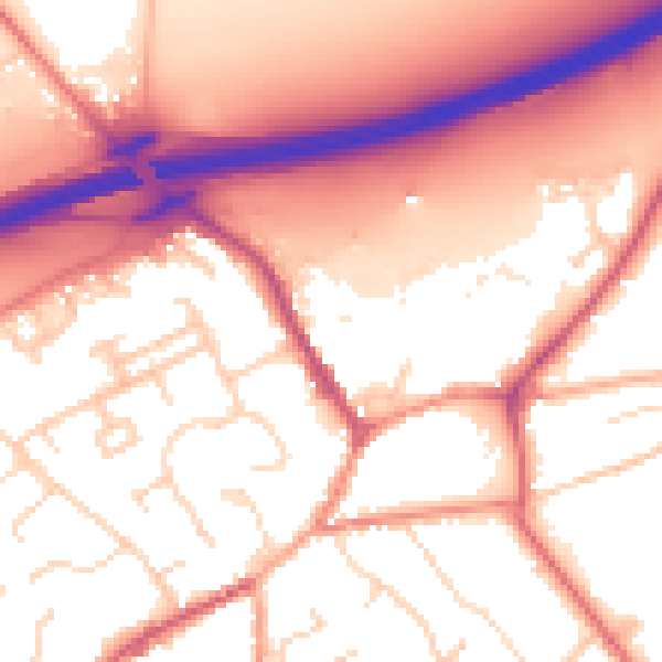 Daytime road noise heatmap for NR17 2SA
