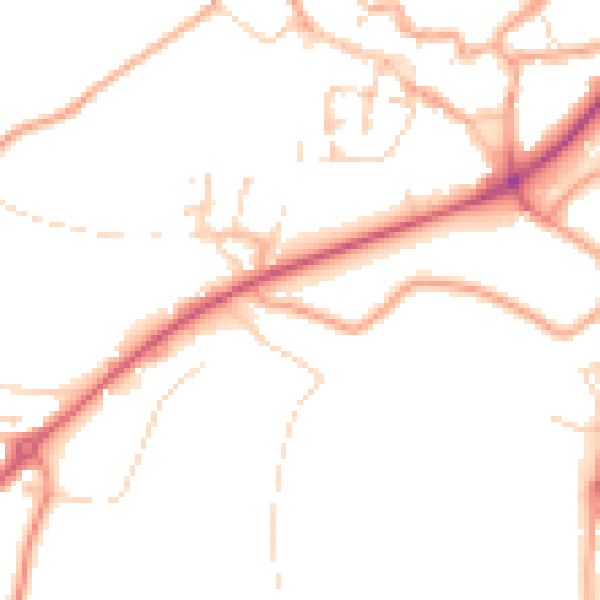 Daytime road noise heatmap for NR18 0BN