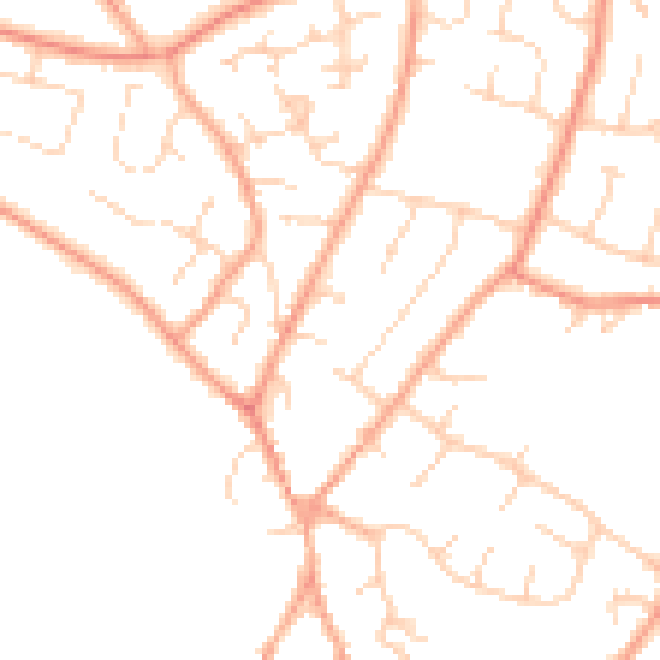 Daytime road noise heatmap for NR18 0DD