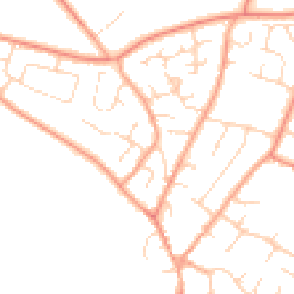 Daytime road noise heatmap for NR18 0DF