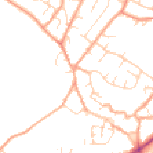 Daytime road noise heatmap for NR18 0PW