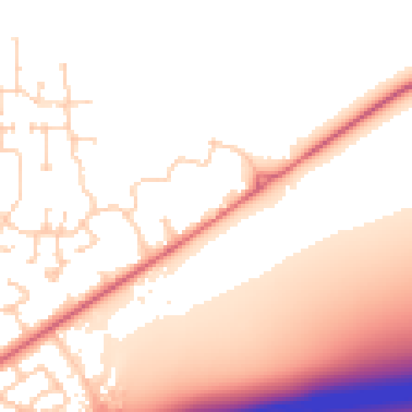 Daytime road noise heatmap for NR18 0SW